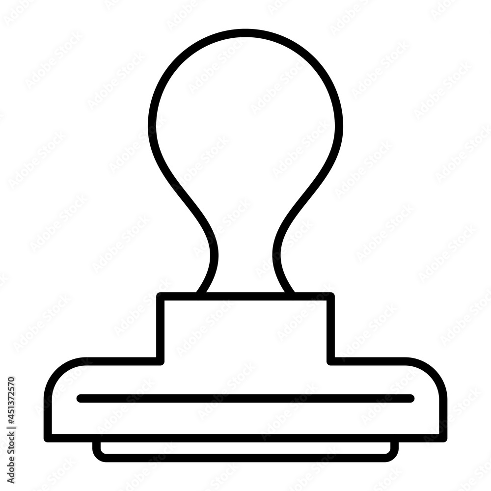 Stamp Vector Outline Icon Isolated On White Background Stamp Vector Outline Icon Isolated On White Background