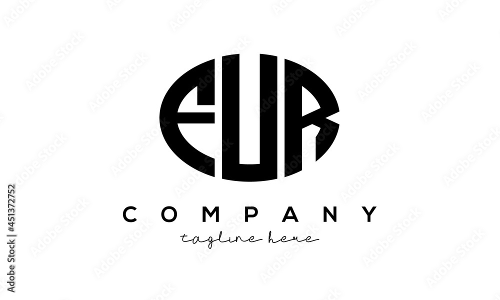 FUR three Letters creative circle logo design FUR three Letters creative circle logo design