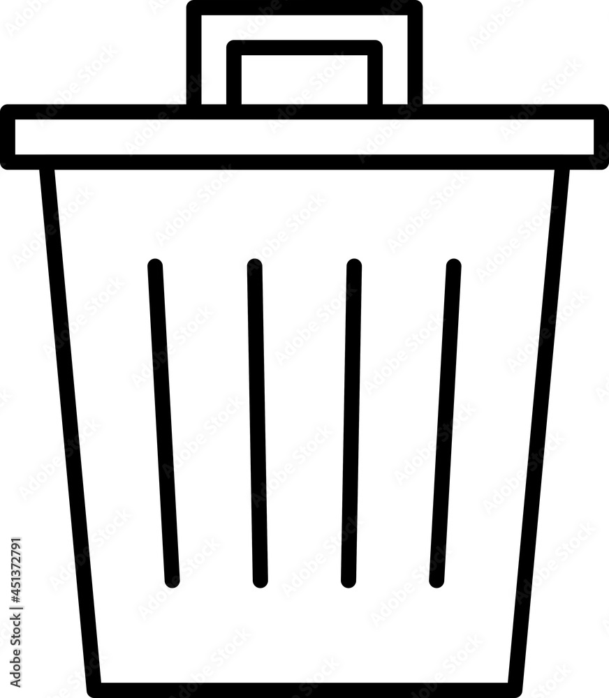 Trash Vector Outline Icon Isolated On White Background Trash Vector Outline Icon Isolated On White Background