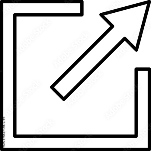 Expand Vector Outline Icon Isolated On White Background