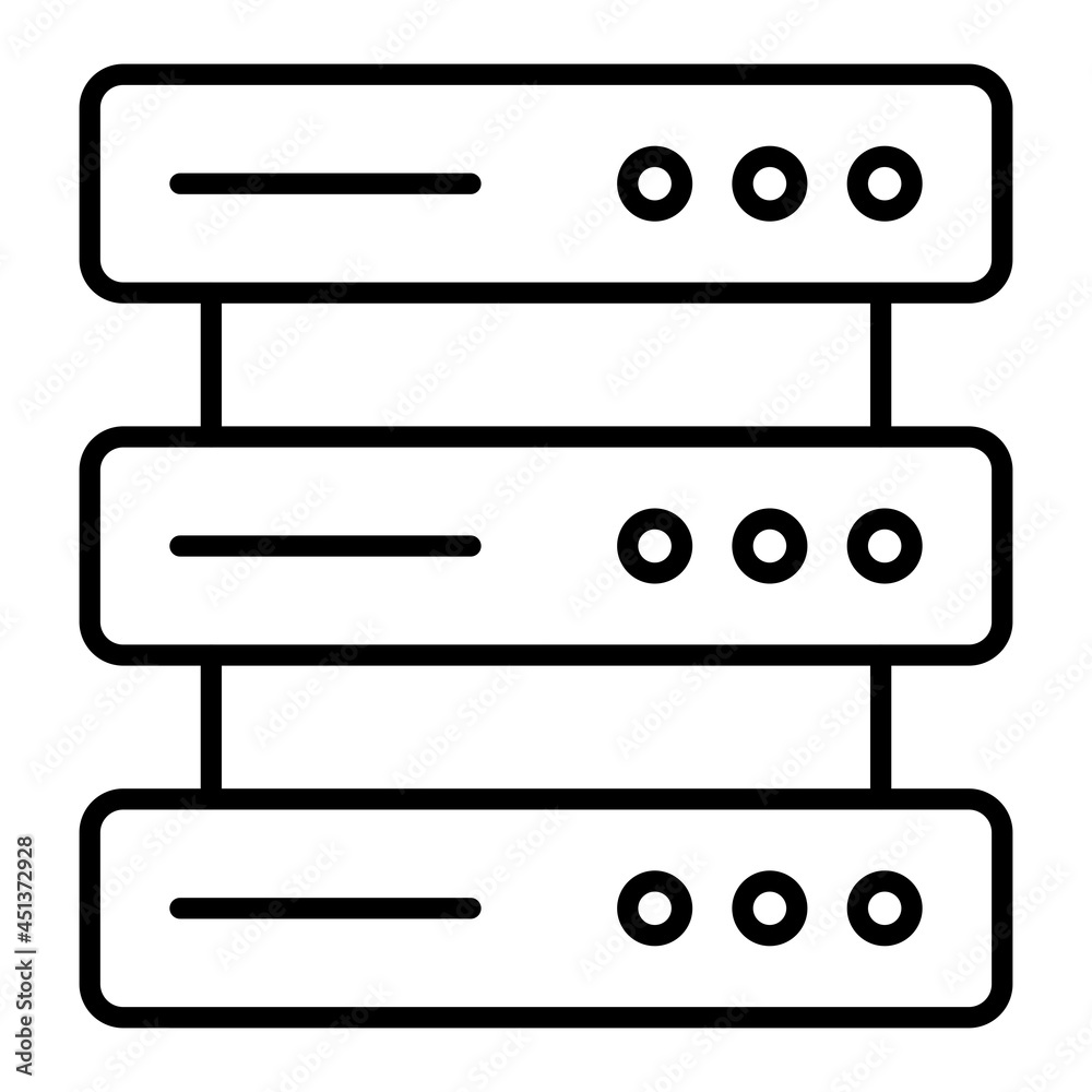 Server Vector Outline Icon Isolated On White Background Server Vector Outline Icon Isolated On White Background