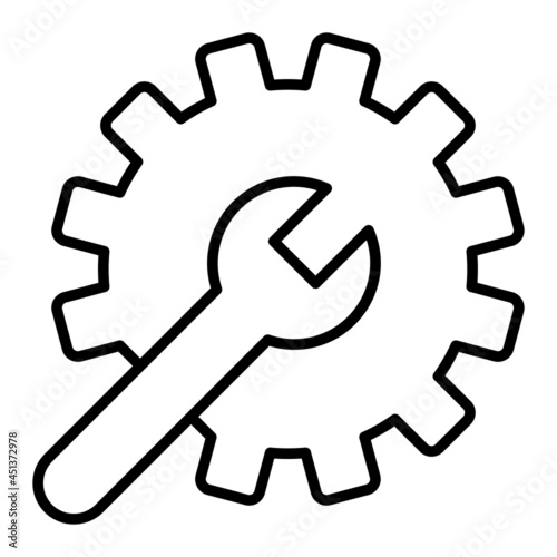 Configure Vector Outline Icon Isolated On White Background