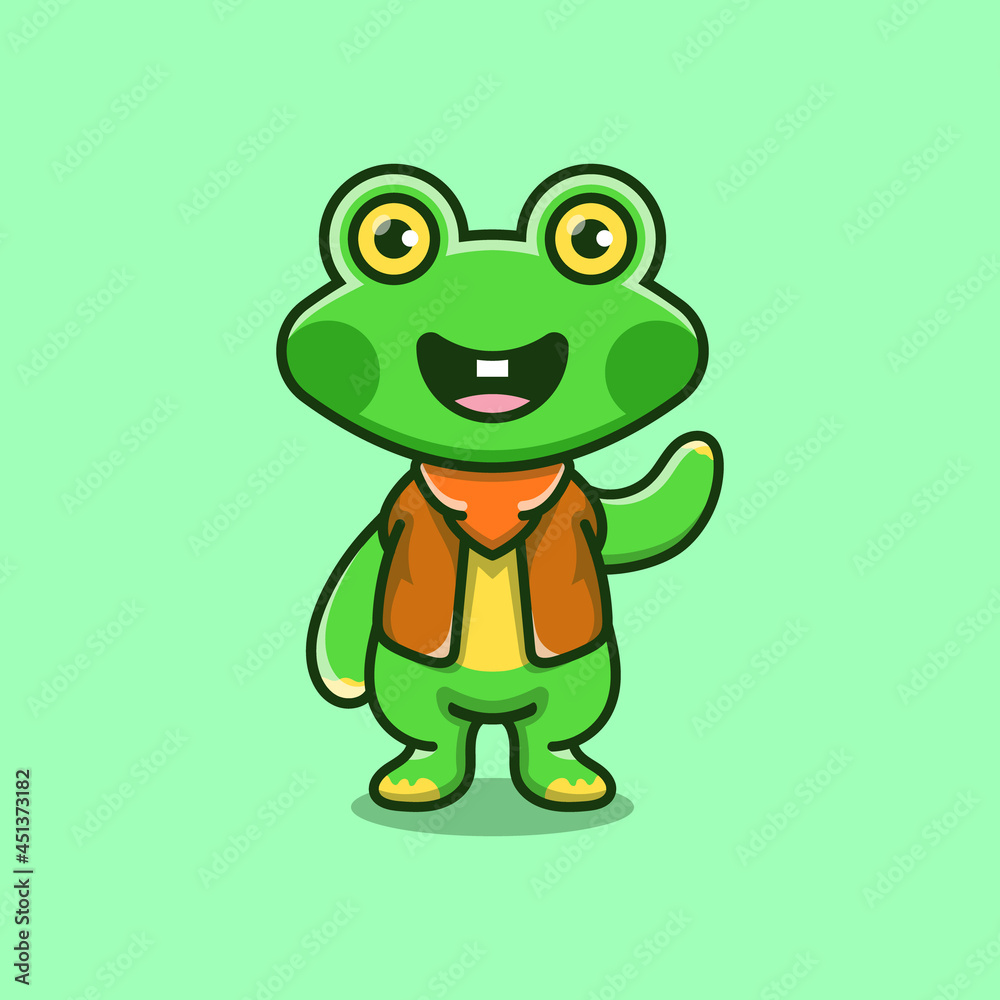 cute frog illustration wearing cowboy clothes cute frog illustration wearing cowboy clothes