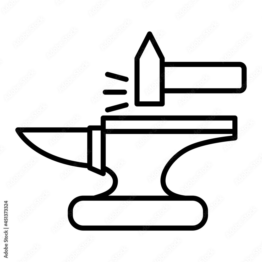 Anvil Vector Outline Icon Isolated On White Background Anvil Vector Outline Icon Isolated On White Background