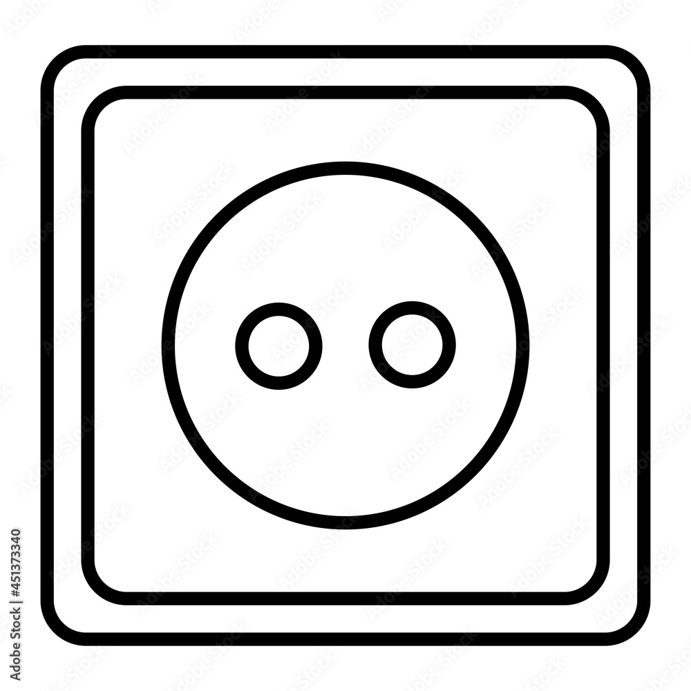 Socket Vector Outline Icon Isolated On White Background Socket Vector Outline Icon Isolated On White Background