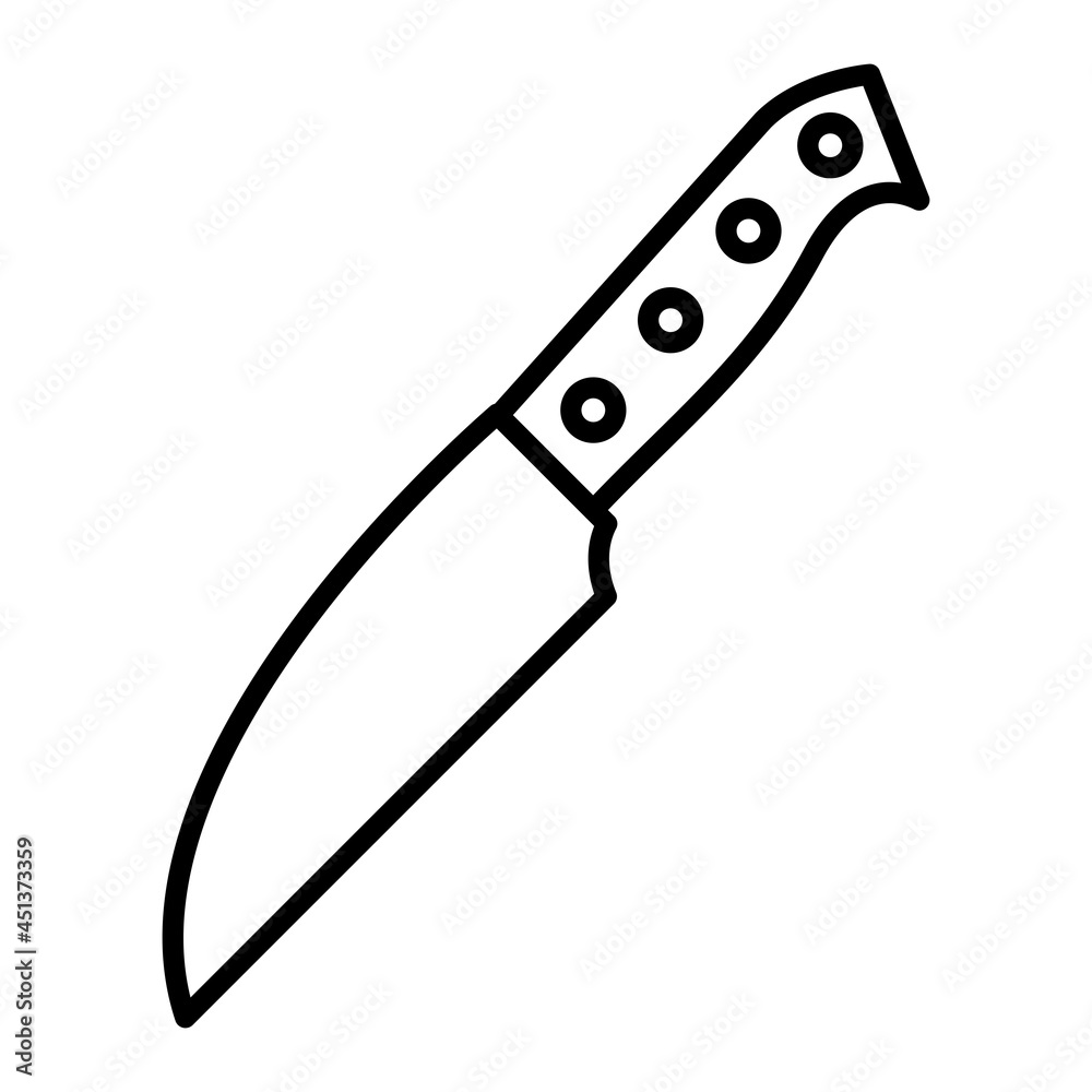 Knife Vector Outline Icon Isolated On White Background Knife Vector Outline Icon Isolated On White Background