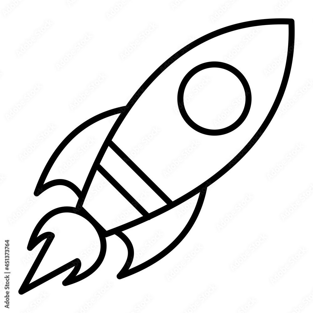Rocket Vector Outline Icon Isolated On White Background Rocket Vector Outline Icon Isolated On White Background