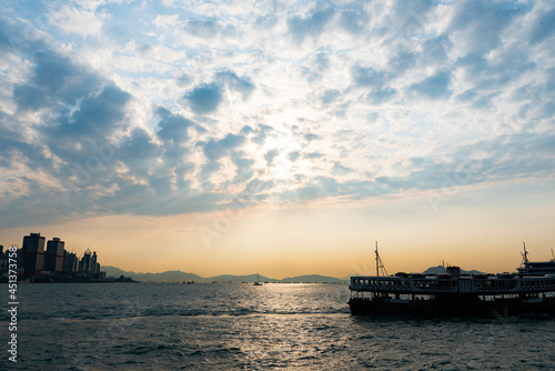 sunset over the sea in Hong Kong © Kaku