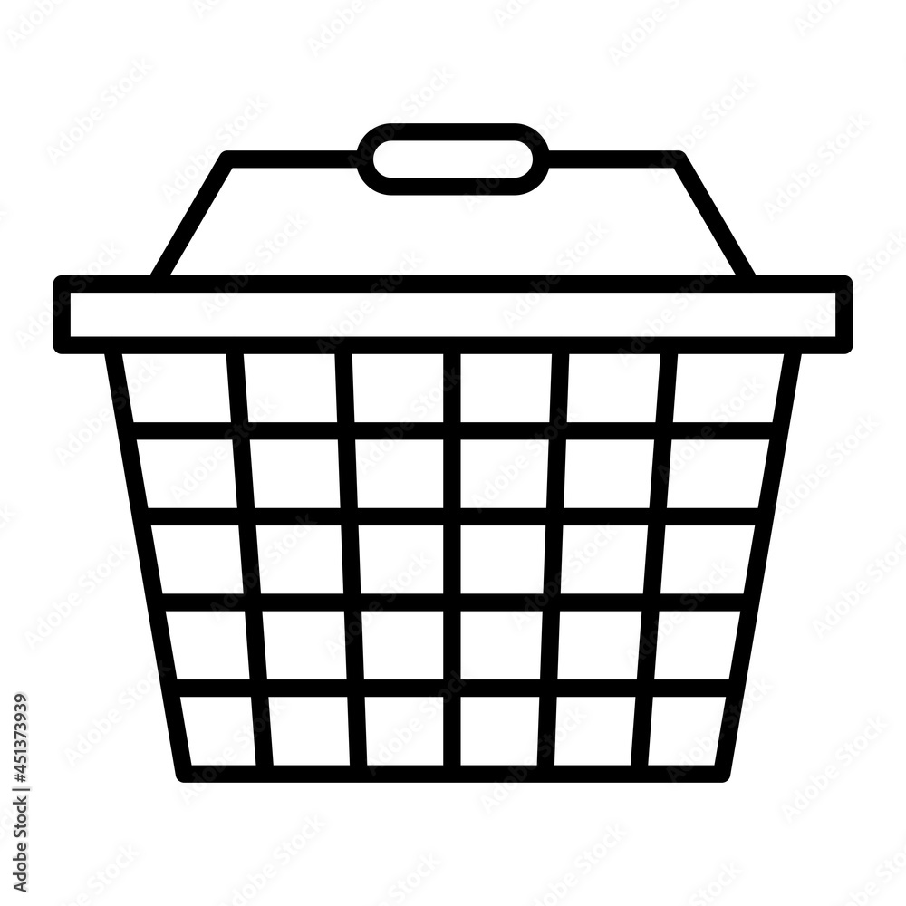 Basket Vector Outline Icon Isolated On White Background Basket Vector Outline Icon Isolated On White Background