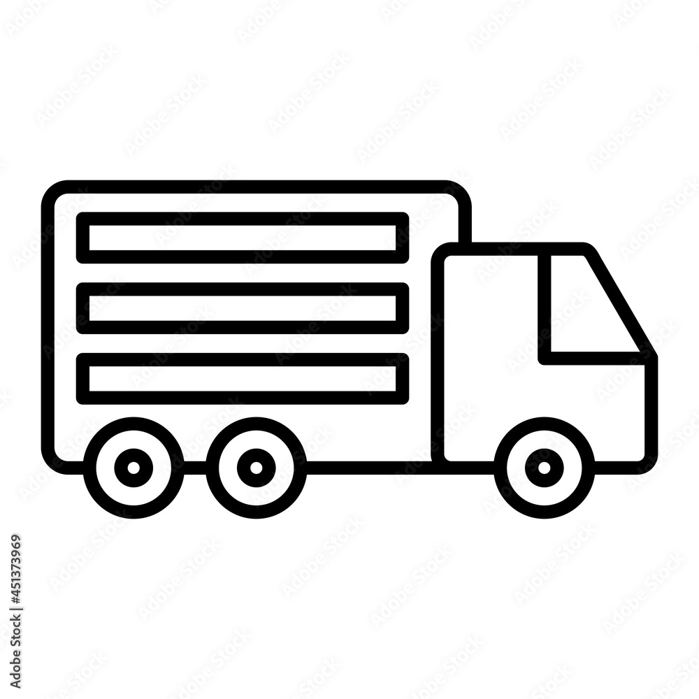 Truck Vector Outline Icon Isolated On White Background Truck Vector Outline Icon Isolated On White Background