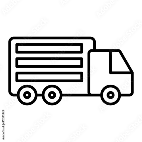 Truck Vector Outline Icon Isolated On White Background