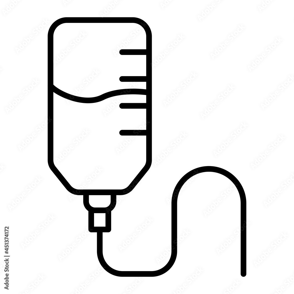 Blood Bag Vector Outline Icon Isolated On White Background Blood Bag Vector Outline Icon Isolated On White Background