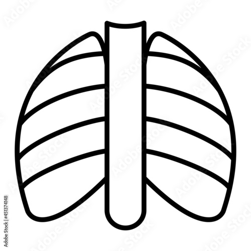 X-ray Vector Outline Icon Isolated On White Background