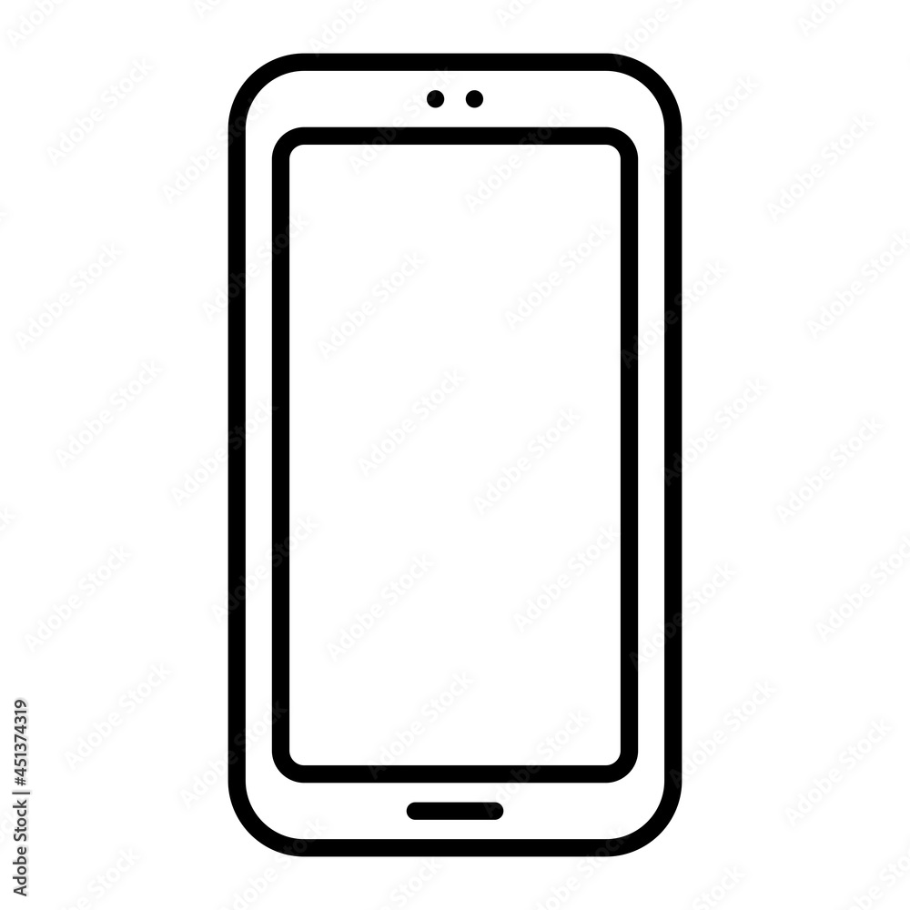 Smart Phone Vector Outline Icon Isolated On White Background Smart Phone Vector Outline Icon Isolated On White Background