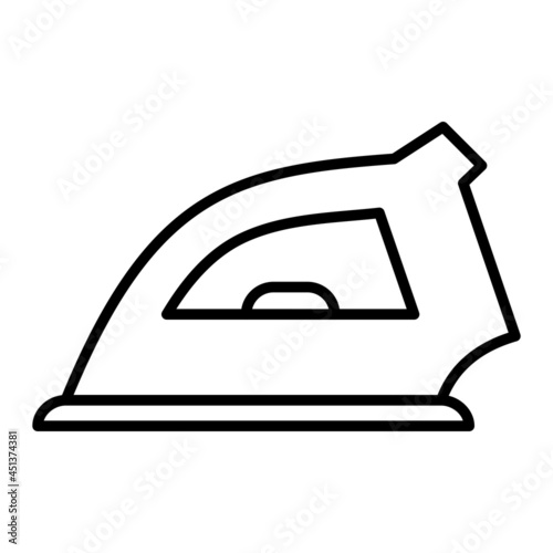Iron Vector Outline Icon Isolated On White Background