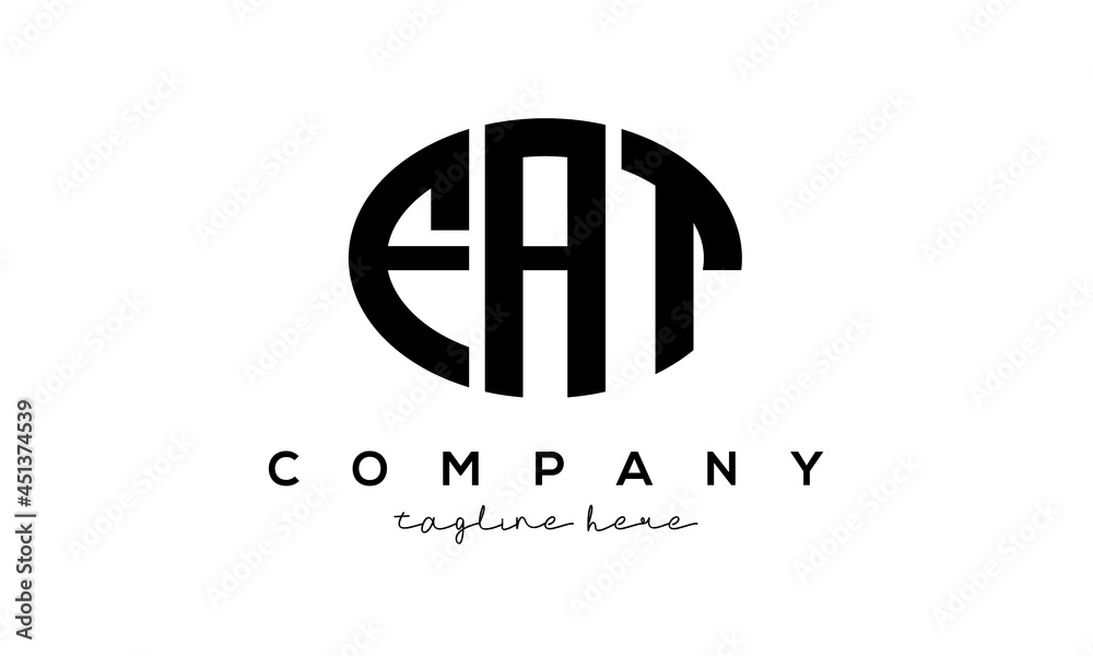 FAT three Letters creative circle logo design