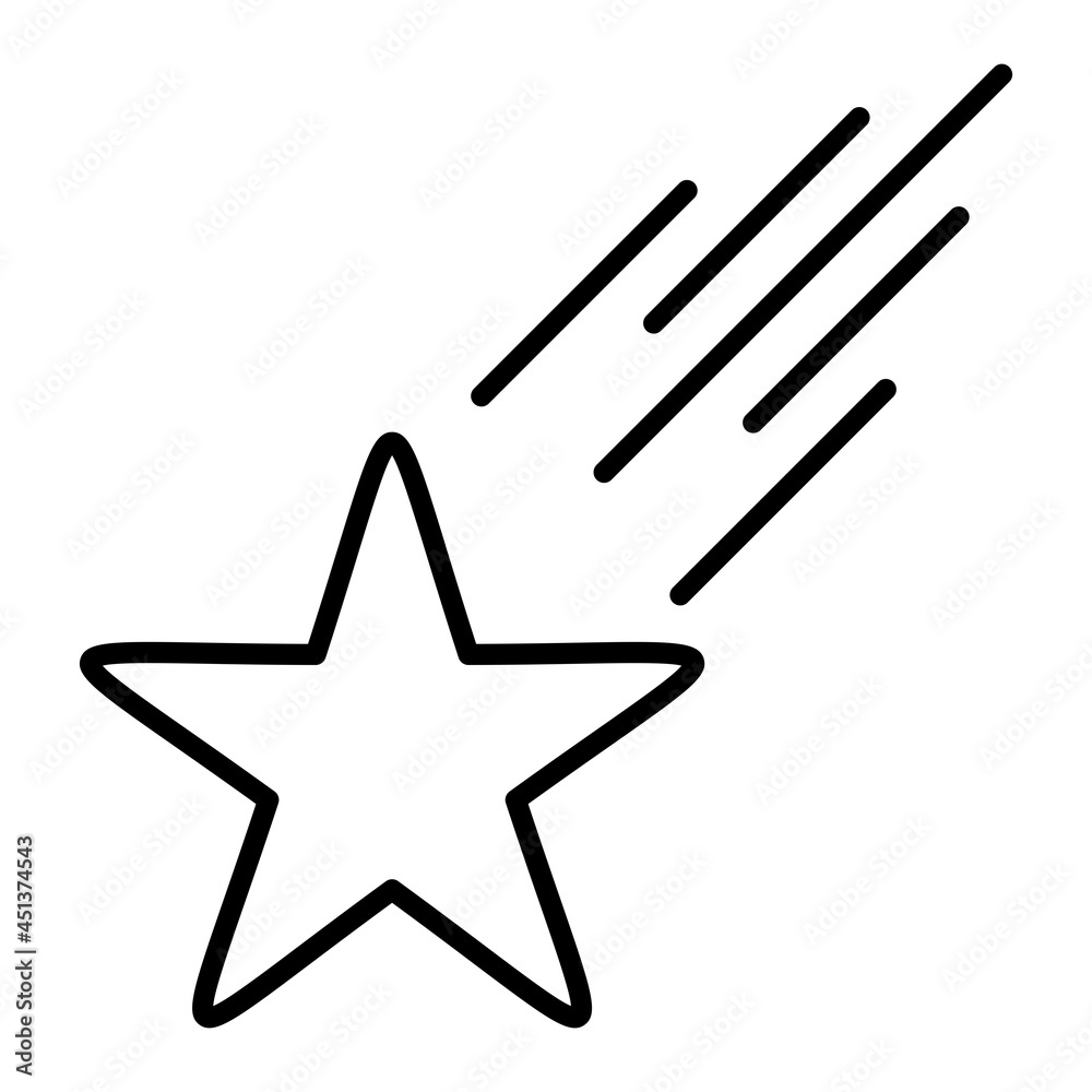 Shooting Star Vector Outline Icon Isolated On White Background Shooting Star Vector Outline Icon Isolated On White Background