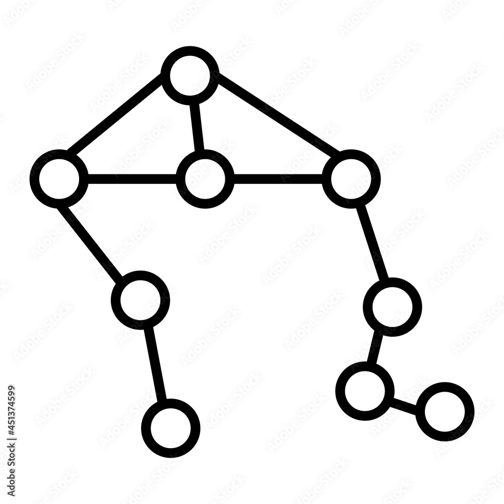 Constellation Vector Outline Icon Isolated On White Background Constellation Vector Outline Icon Isolated On White Background