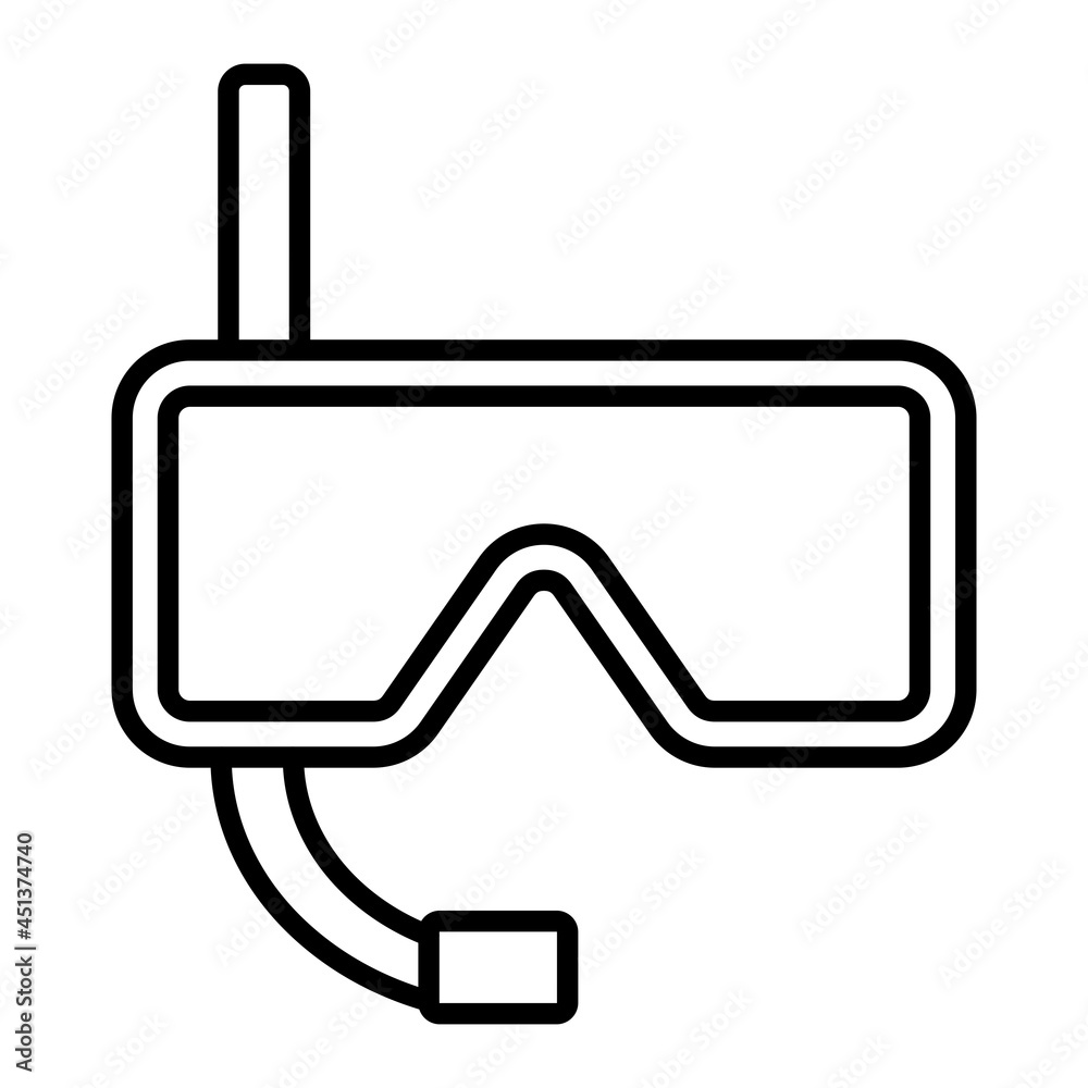 Diving Vector Outline Icon Isolated On White Background Diving Vector Outline Icon Isolated On White Background