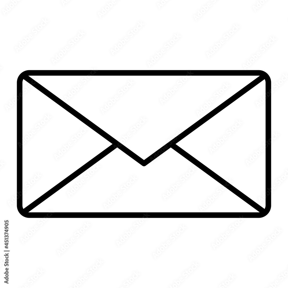 Mail Vector Outline Icon Isolated On White Background Mail Vector Outline Icon Isolated On White Background