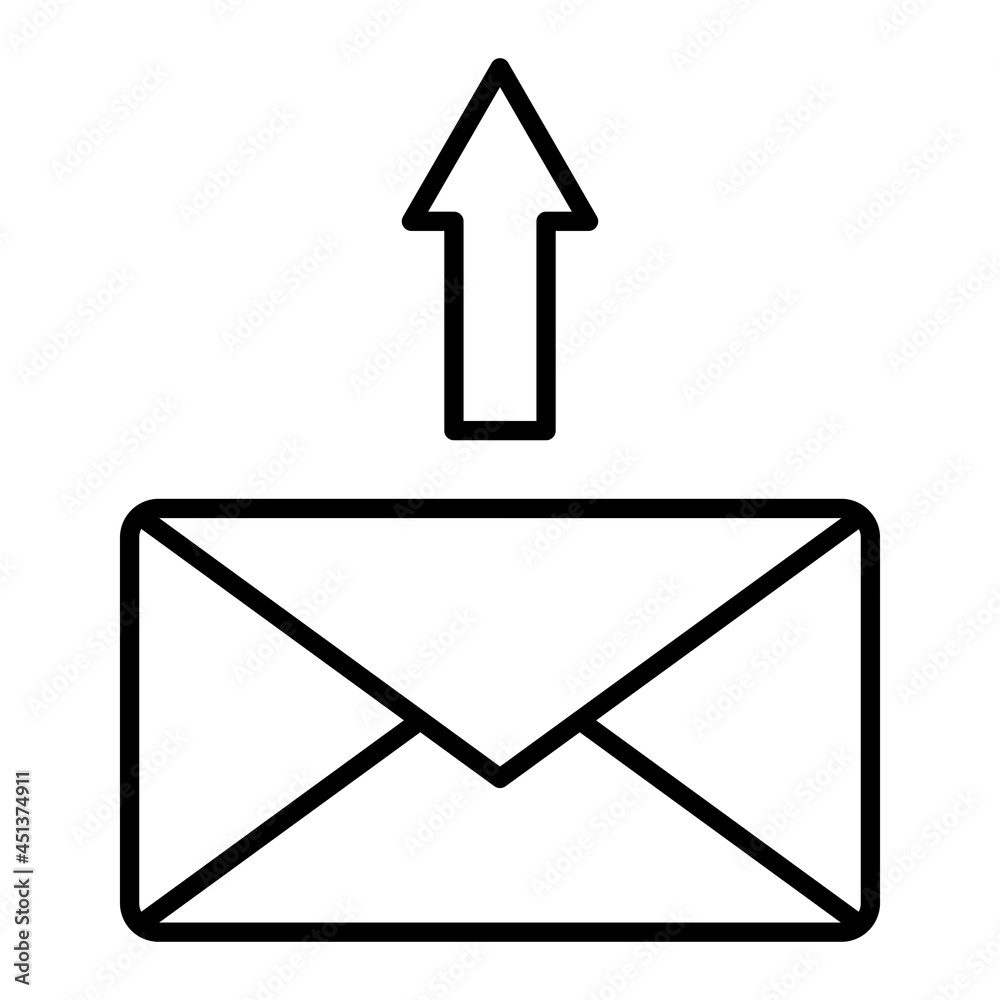 Send Mail Vector Outline Icon Isolated On White Background Send Mail Vector Outline Icon Isolated On White Background
