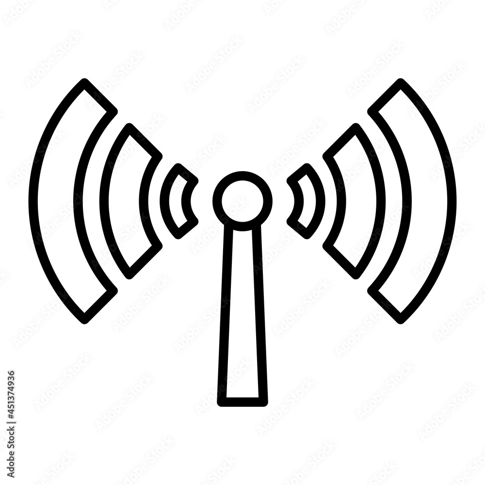 WiFi Signal Vector Outline Icon Isolated On White Background WiFi Signal Vector Outline Icon Isolated On White Background