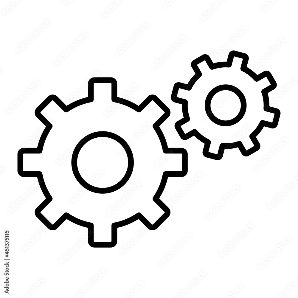 Setting Vector Outline Icon Isolated On White Background Setting Vector Outline Icon Isolated On White Background