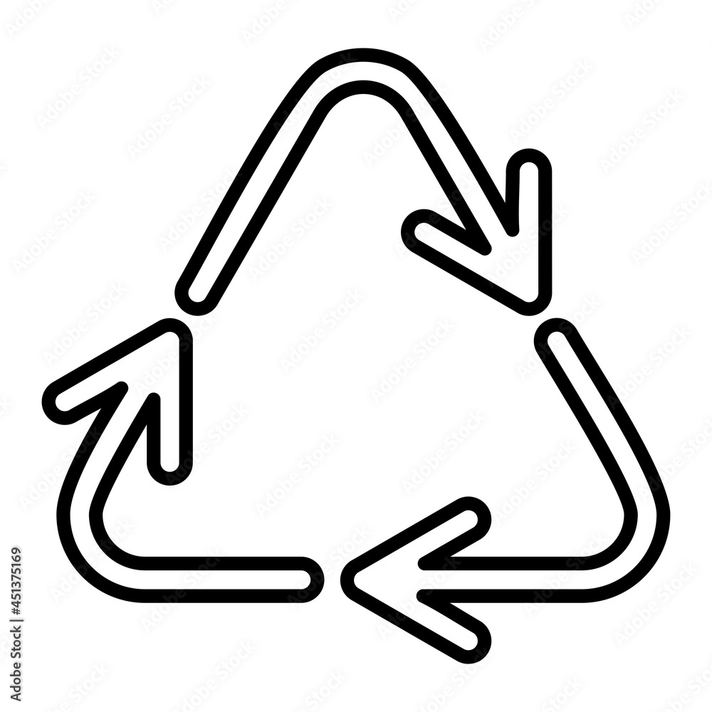 Recycle Vector Outline Icon Isolated On White Background Recycle Vector Outline Icon Isolated On White Background