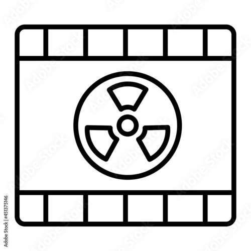 Radiation Vector Outline Icon Isolated On White Background