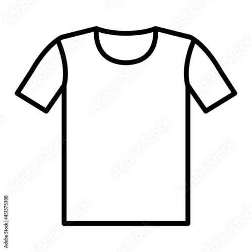 Shirt Vector Outline Icon Isolated On White Background