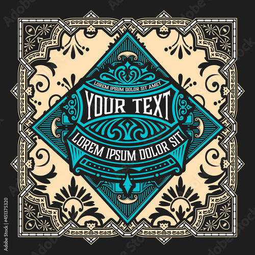 Western card with vintage style