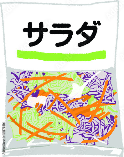 コンビニのカットサラダ・野菜のイラスト