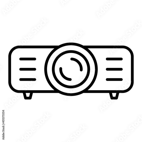 Projector  Vector Outline Icon Isolated On White Background
