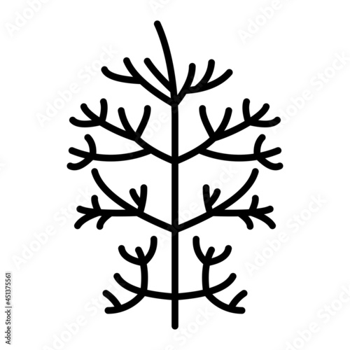 Dill Vector Outline Icon Isolated On White Background