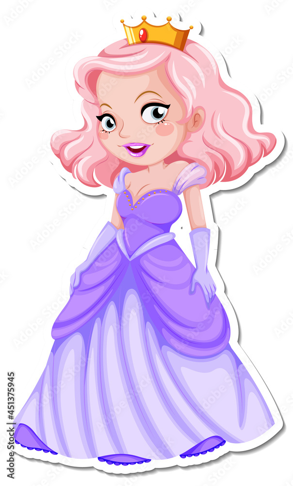 Beautiful princess cartoon character sticker Beautiful princess cartoon character sticker