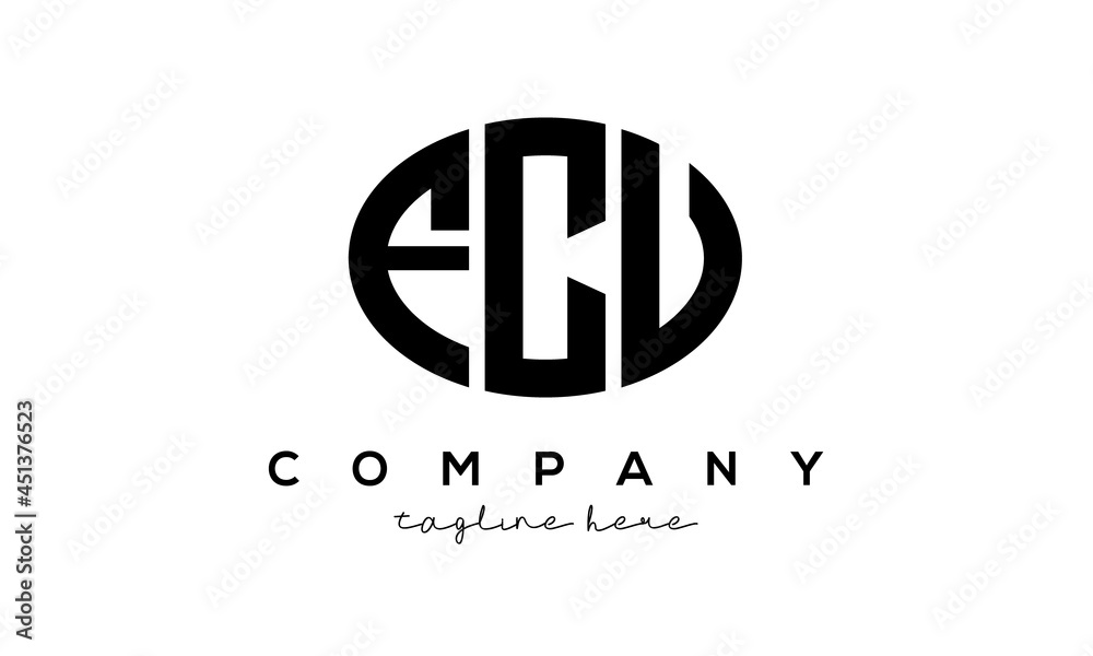 FCU three Letters creative circle logo design FCU three Letters creative circle logo design