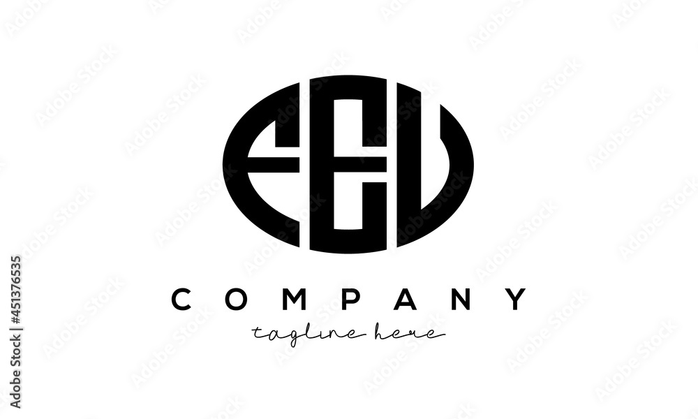 FEU three Letters creative circle logo design FEU three Letters creative circle logo design