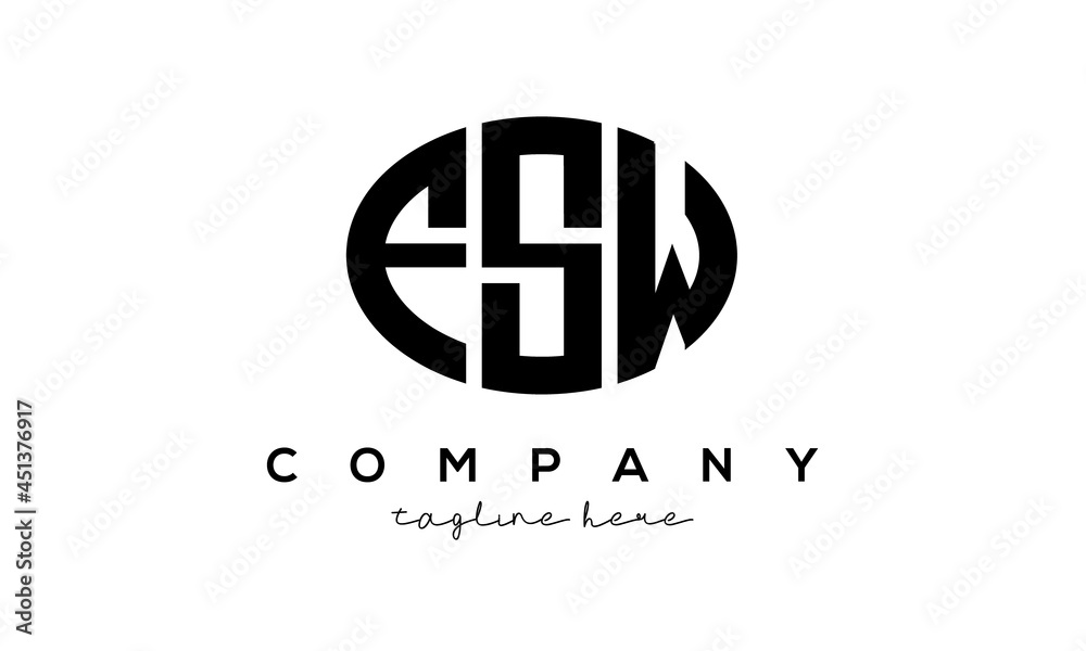 FSW three Letters creative circle logo design