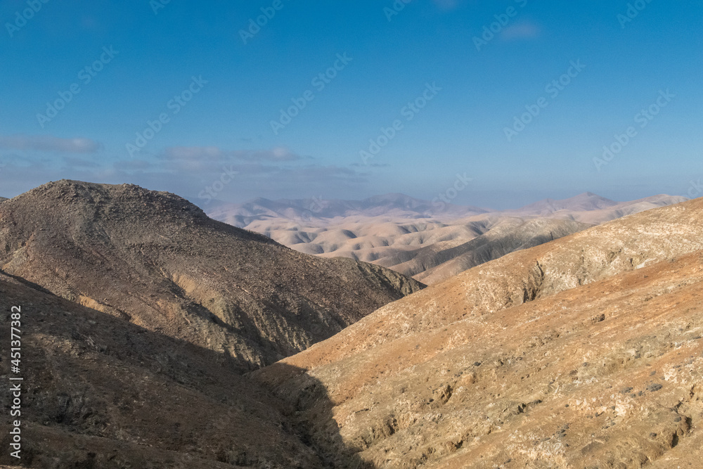 mountainous landscape of the island of Fuerteventura