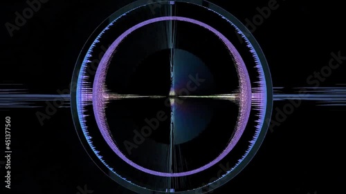 Pulsating Circle Signal Animation, With Bad Interference With Static Noise. After Effects photo