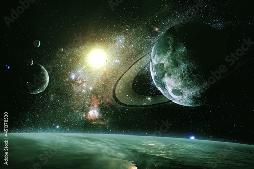 Fototapeta Naklejka Na Ścianę i Meble -  Intergalactic - Elements of this Image Furnished by NASA