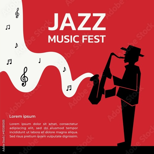 Wall Mural Red and black jazz music fest background template design