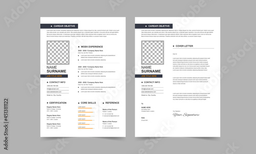 clean simple cv template vector and editable © Mohammad Mirazul