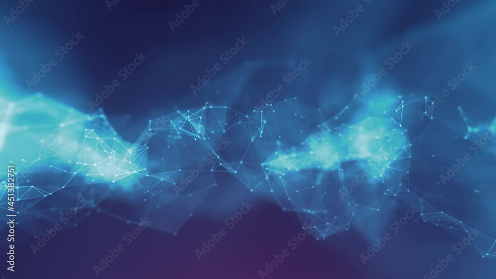 Abstract Plexus Geometrical Background Loop/ 4k animation of an abstract plexus shape technology background with moving lines and dots for network digital data concept and communication seamless loopi