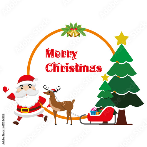 santa claus with christmas tree