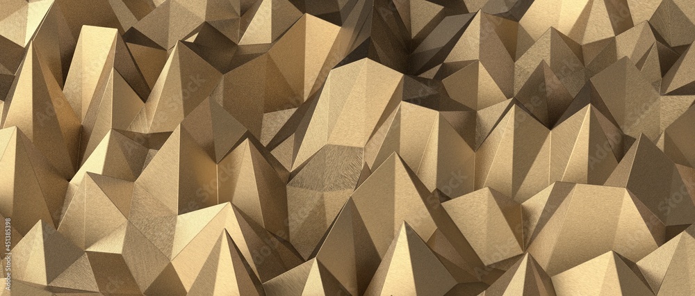 Obraz premium Abstract gold polygon background on texture