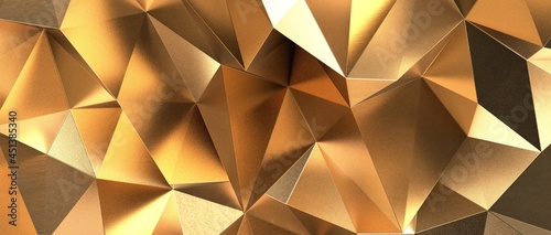 Abstract gold polygon background on texture