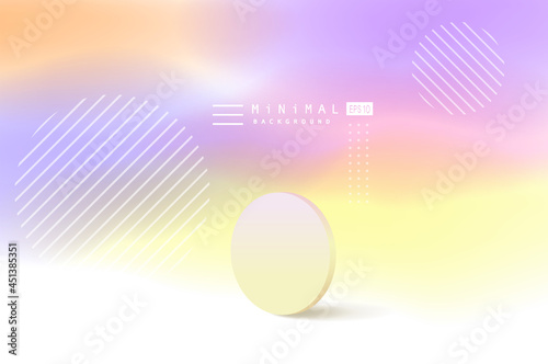 Abstract 3D cylinder pedestal podium with Pastel mesh modern background. Minimal vector rendering for cosmetic product presentation. .