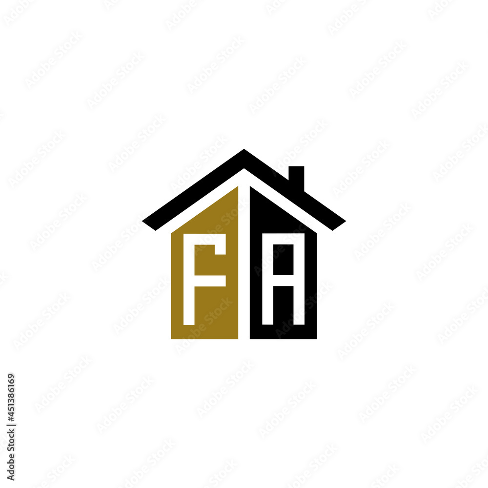 fa initial home logo design vector icon