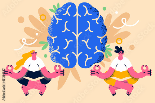 Meditation, harmony, brain health concept.